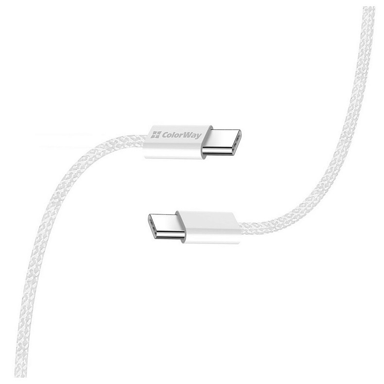 Кабель ColorWay USB Type-C + USB Type-C (M/M), 3.0 А, 1 м, Grey (CW-CBPDCC061-GR)