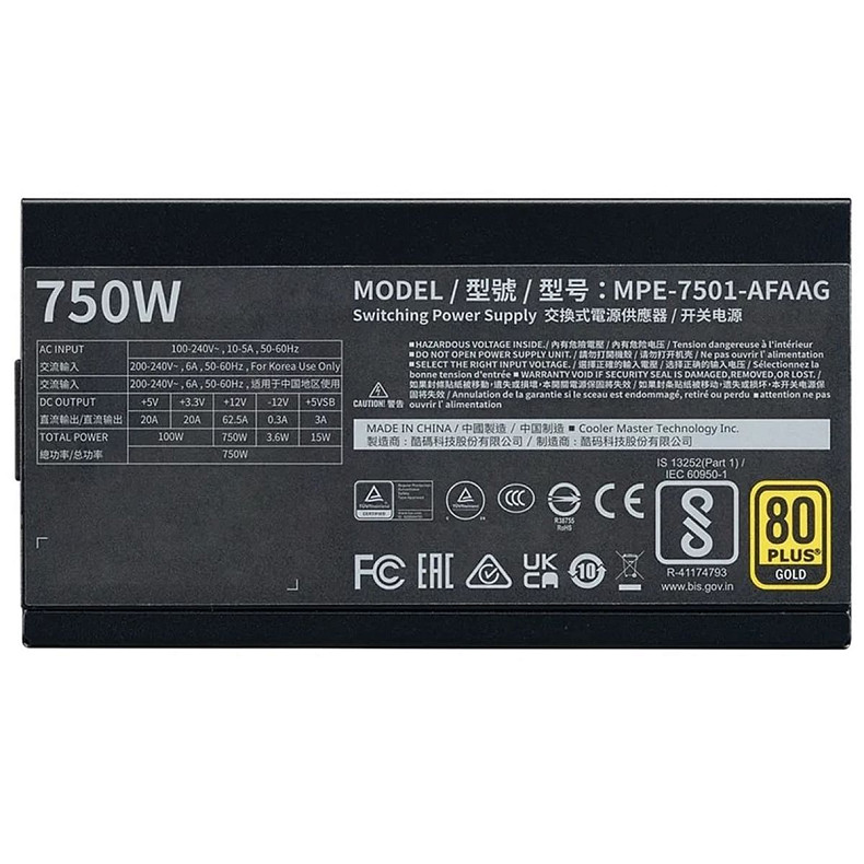 Блок питания Cooler Master MPE-7501-AFAAG-3 ATX 750W