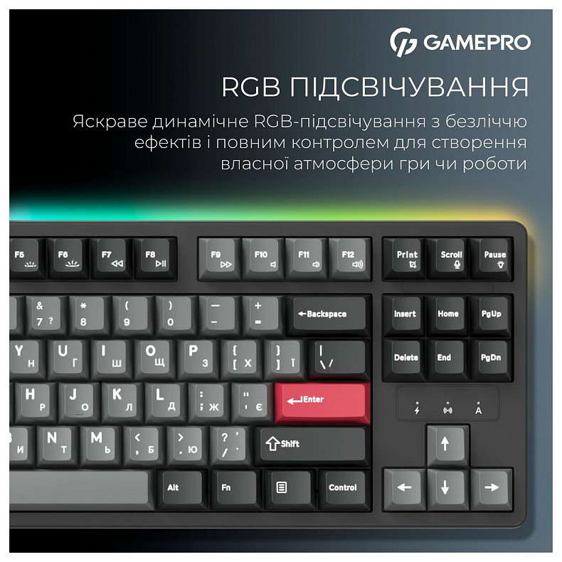 Клавиатура GamePro Asgard Ragnar Keychron Super Red Switch Black (MK285BK)