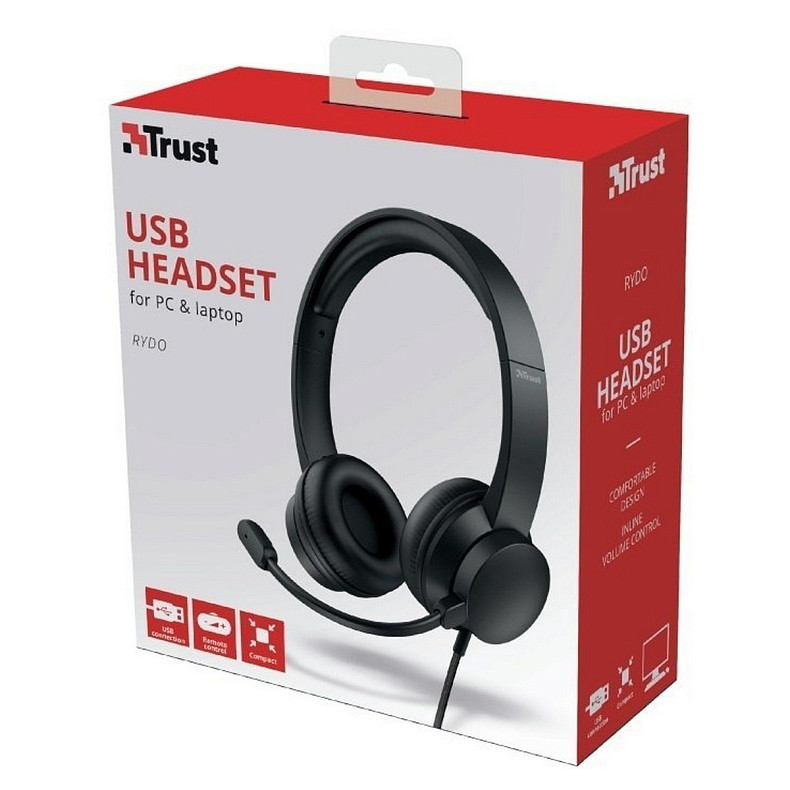 Гарнитура для ПК Trust Rydo On-Ear, USB-A, черный