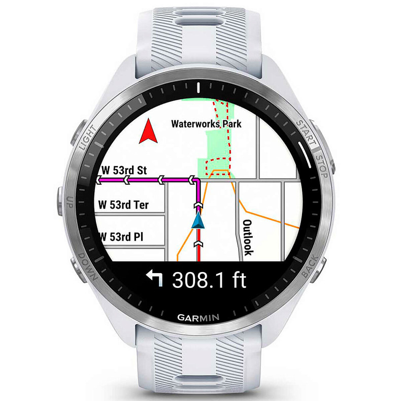 Спортивные часы Garmin Forerunner 965 Titanium Bezel with Whitestone Case and Whitestone/Powder Gray Silicone Band