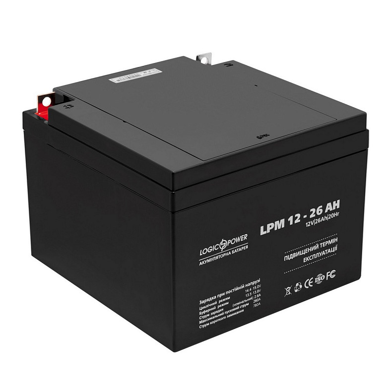 Акумуляторна батарея LogicPower LPM 12V 26AH AGM (LPM 12 - 26 AH)