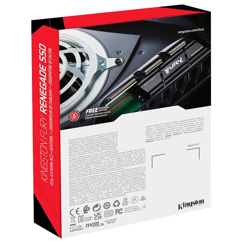 SSD диск Kingston FURY Renegade 1 TB with Heatsink (SFYRSK/1000G)