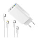 Сетевое зарядное устройство ColorWay GaN Mini 65W PD Port PPS USB (USB-2C1A) White (CW-CHS058PDCL-WT