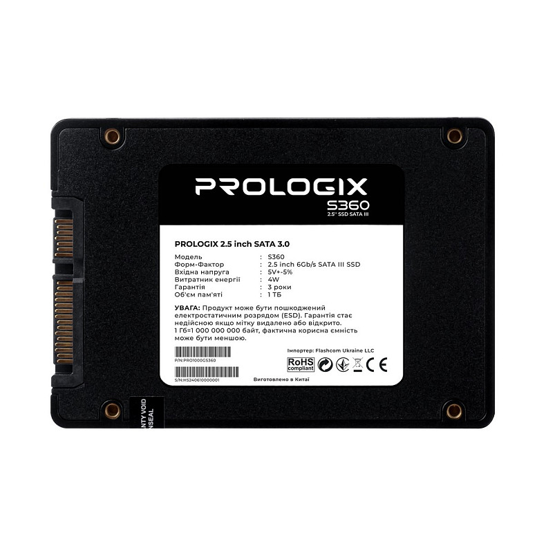 SSD диск 1TB Prologix S360 2.5" SATAIII TLC (PRO1000GS360)