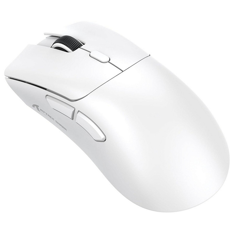 Мышка Attack Shark R1, Wireless/Bluetooth, 18000dpi, (PAW3311), 6кн., White