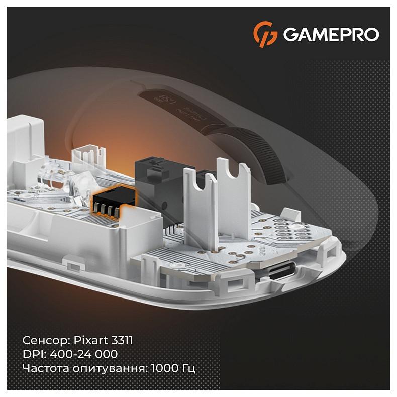 Миша GamePro Genesis Ranker White (GM012W)