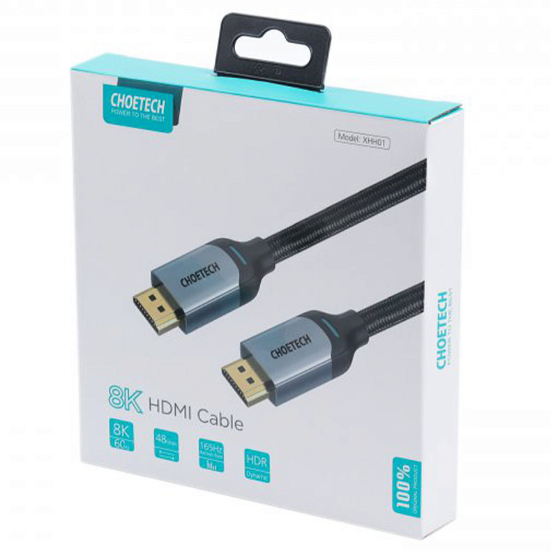 Кабель у коробці HDMI V.2.1, 8К 60 Гц, HDR10, HLG, 48Gbps, YUV 4:4:4, позолочені конектори, 2 м