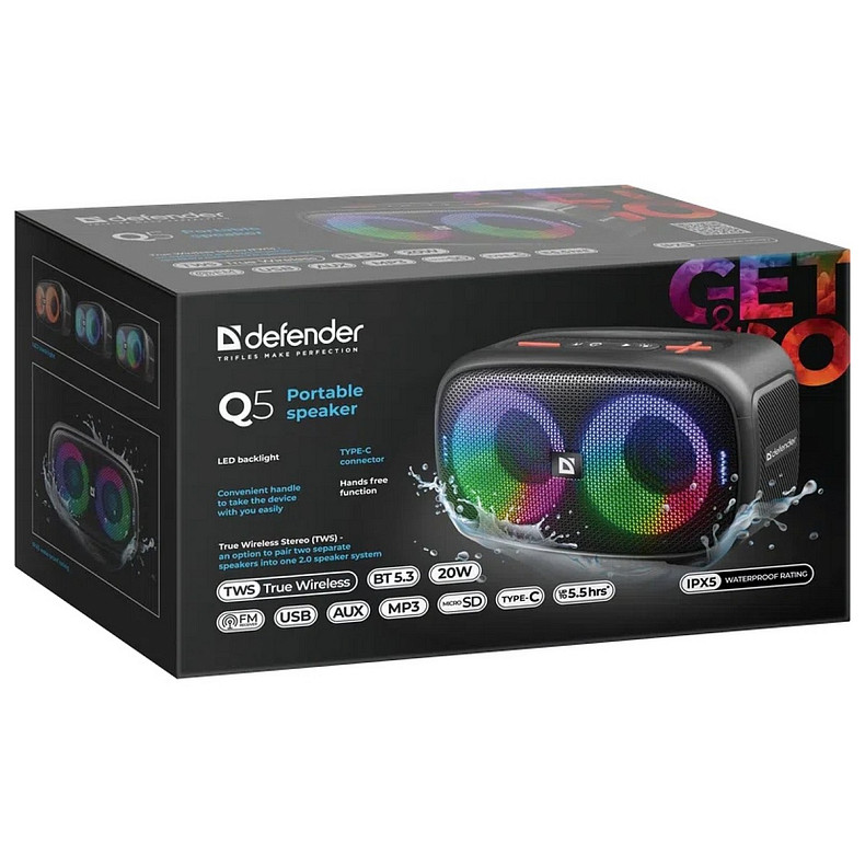 Портативная колонка Defender Q5 Black (65305)