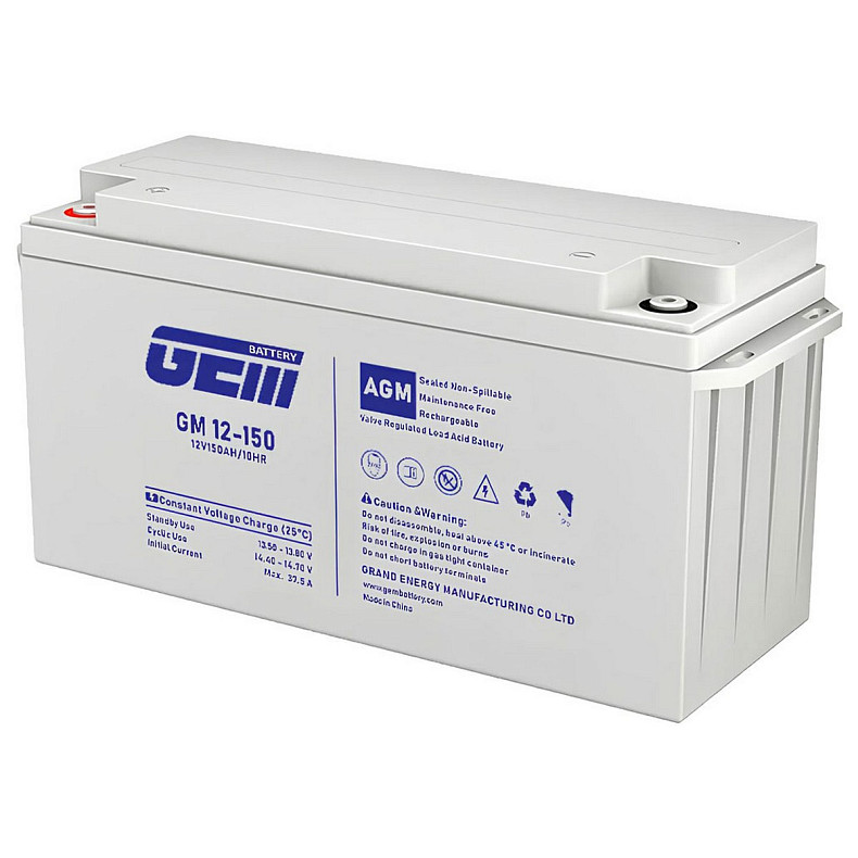 Аккумуляторная батарея GEM Battery 12V, 150A, AGM