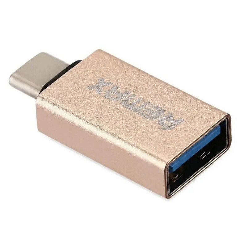 Адаптер Remax Glance USB-USB Type-C RA-OTG1 Gold (6954851289753)