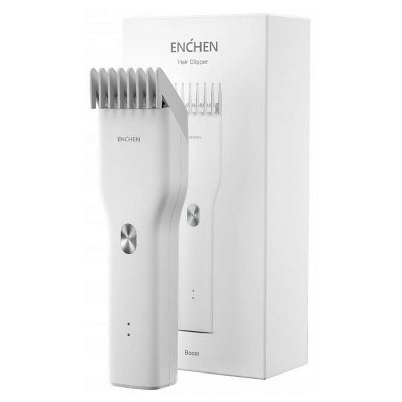 Машинка для стрижки Enchen Boost White Set + Пеньюар та ножиці