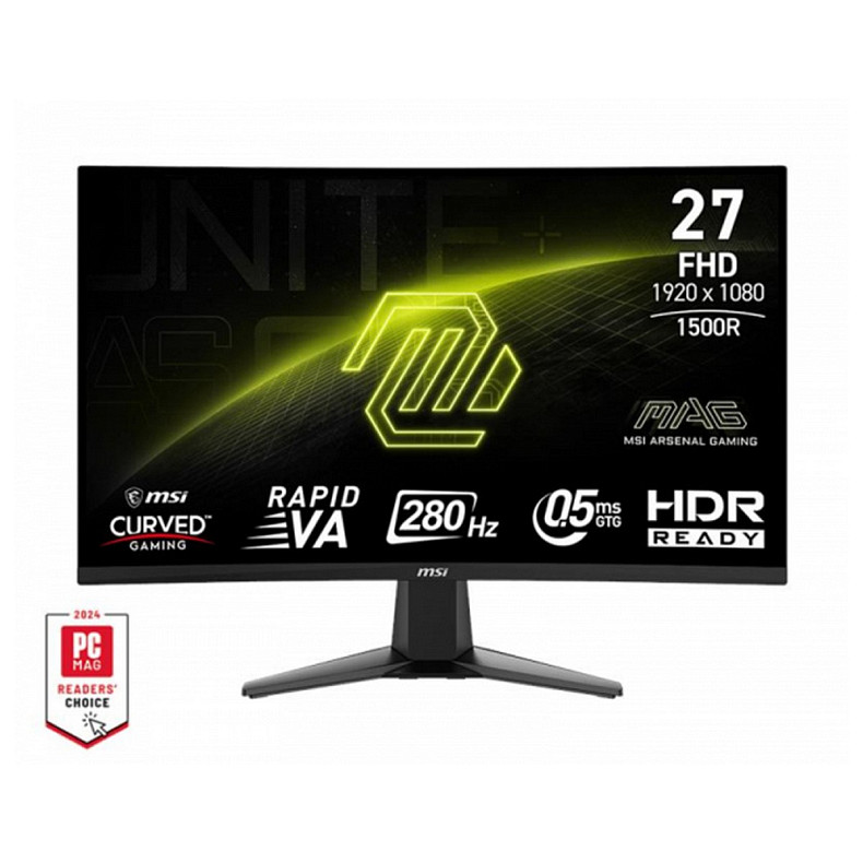 Монітор MSI 27" MAG 276CXF 2xHDMI, DP, Audio, VA, 280Hz, 0.5ms, sRGB 102%, CURVED, AdaptiveSync