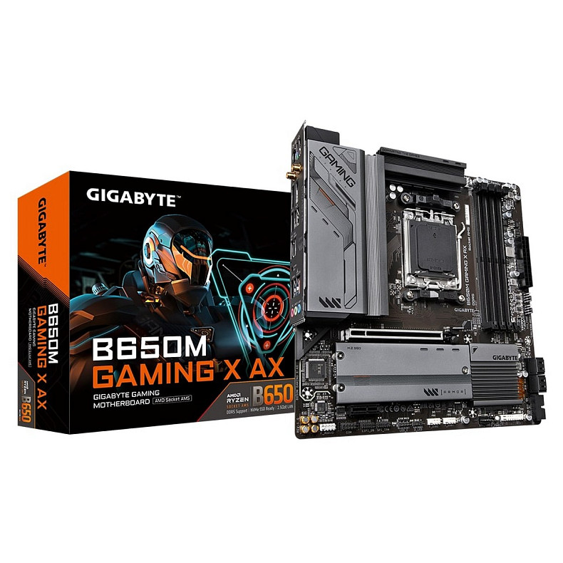 Материнська плата GIGABYTE B650M GAMING X AX sAM5 B650M 4xDDR5 M.2 HDMI DP mATX