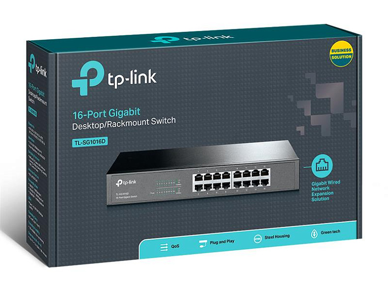 Комутатор TP-LINK TL-SG1016D (16х10/100/1000 Мбит, метал)