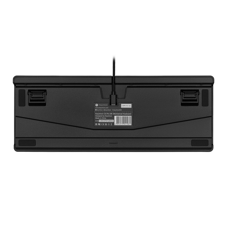 Клавиатура механическая Keychron C3 Pro V2 87Key, K pro Red, USB-A, QMK, Hot-swap, 8K, EN/UKR, RGB, чер