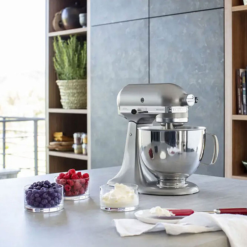 Кухонний комбайн KitchenAid Artisan 4,8 л 5KSM125ECU з відкидним блоком сріблястий