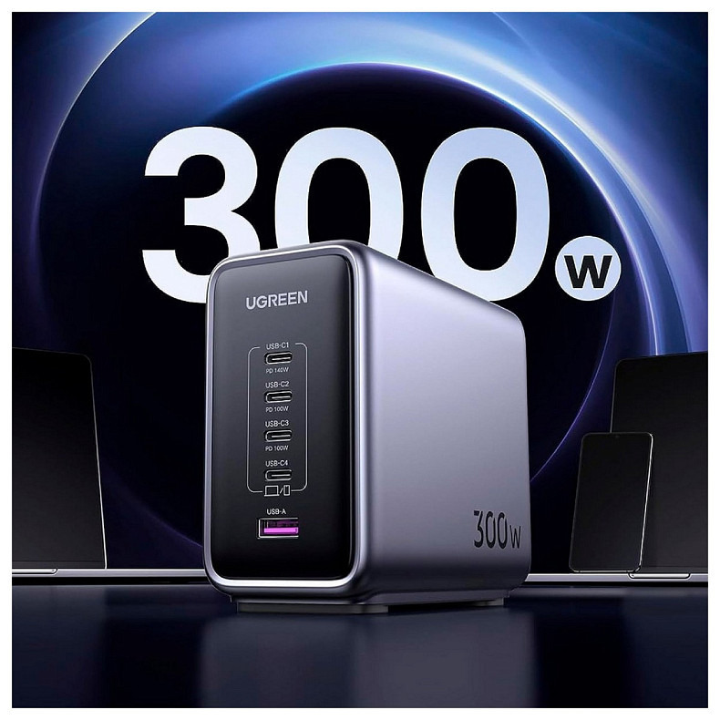 Зарядний пристрій Ugreen 5xUSB 300W Nexode (5хUSB-C) CD333
