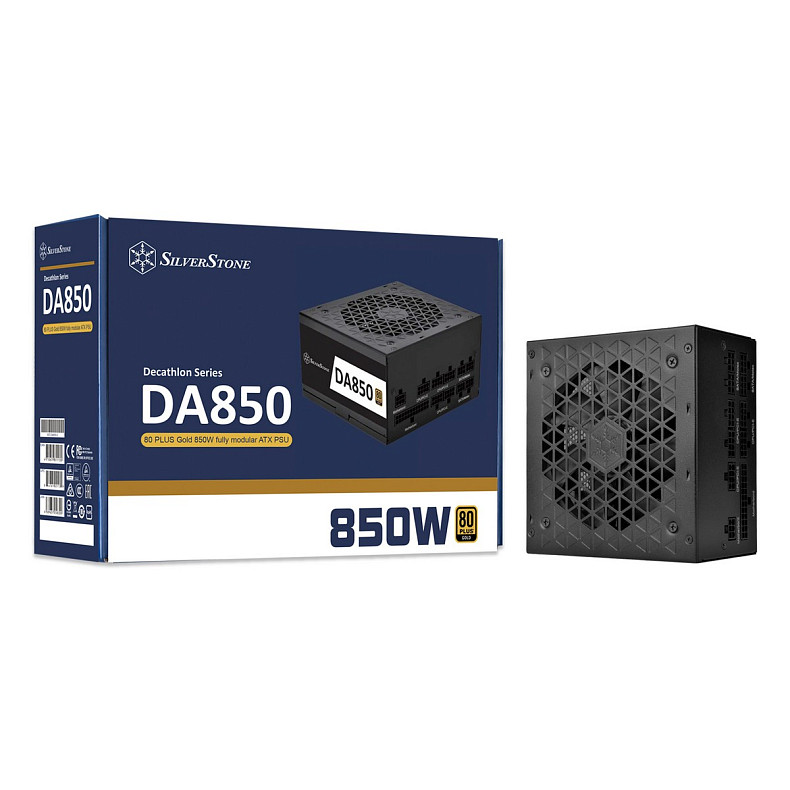 Блок питания SilverStone Decathlon(850W), >90%, 80+ Gold, 120мм, 1xMB 24pin(20+4), 2xCPU 8pin(4+4)