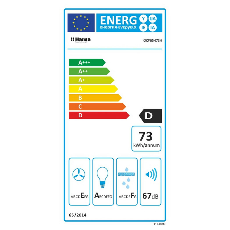 Витяжка Hansa похила, 60см, 366м3ч, чорна
