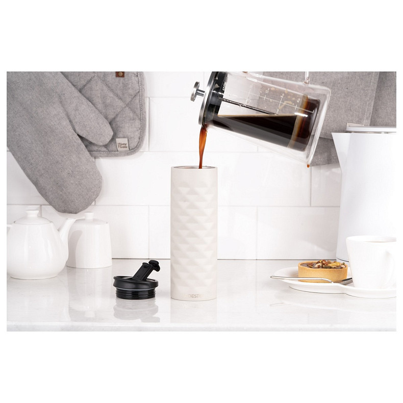 Термочашка Ardesto Bright City, 400мл, нержавеющая сталь, бежевый (AR2640BG)