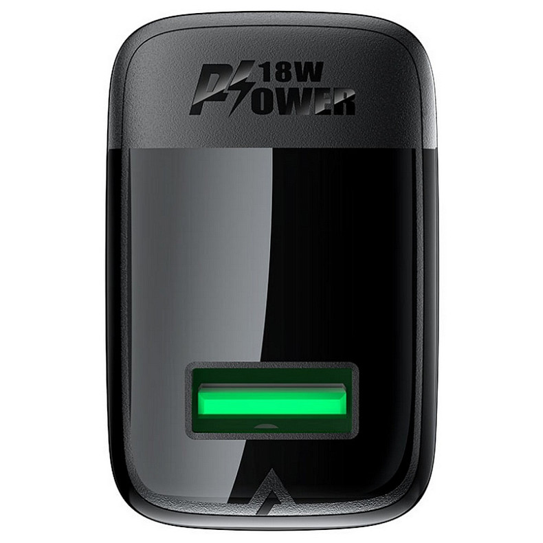 Зарядний пристрій USB-A 20W + Type-C cable A90 Fast Charger Black Acefast