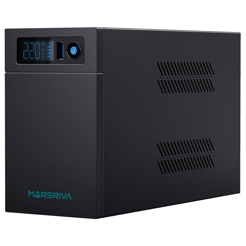 ДБЖ Marsriva MR-UF800L, 800ВА/480Вт, Line-Interactive, LED version, з літієвою батареєю