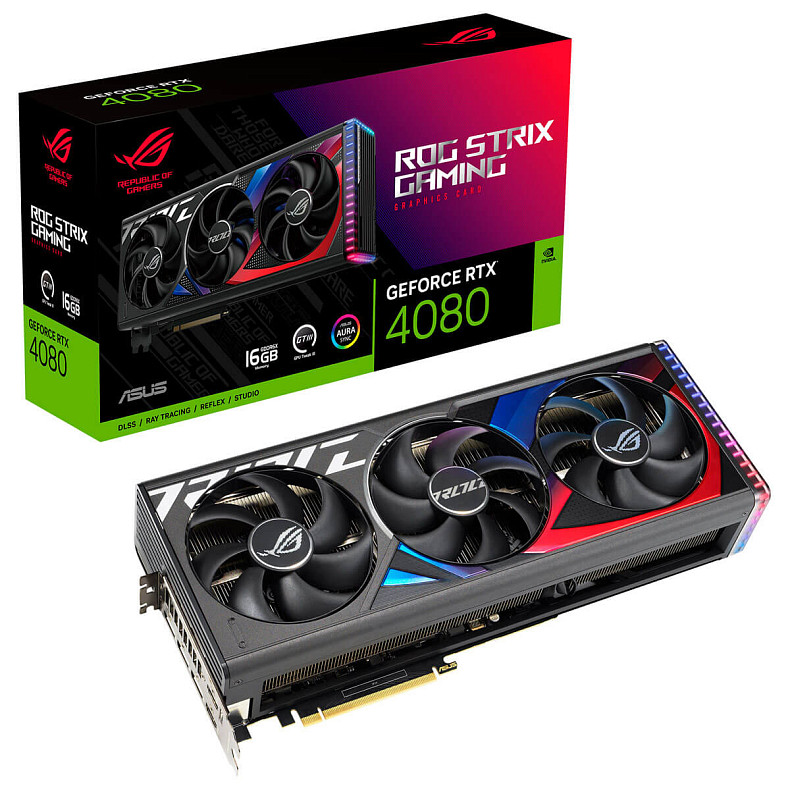 Видеокарта Asus GeForce RTX 4080 16GB GDDR6X ROG Strix Gaming (ROG-STRIX-RTX4080-16G-GAMING)