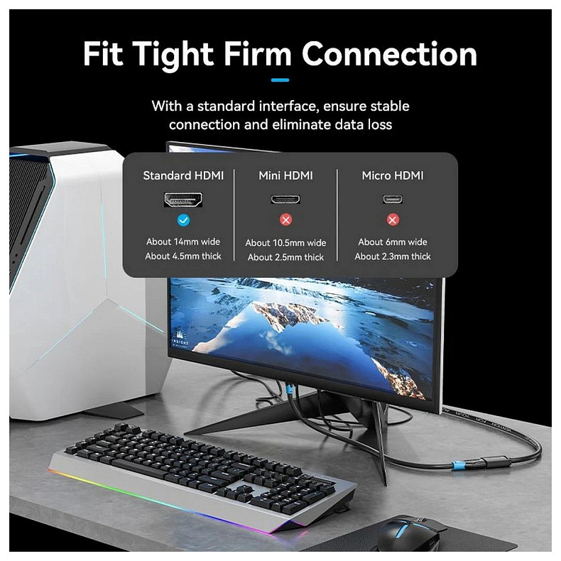 Кабель HDMI M-F (підовжувач), 2.0 м, V2.0, 4K 60Hz PVC