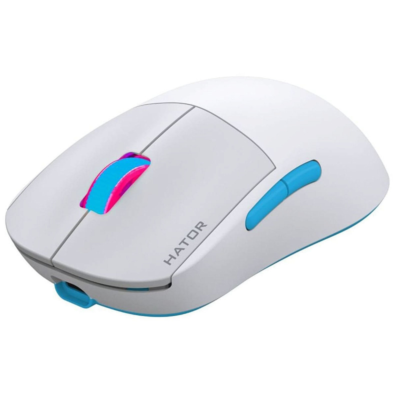 Мышь HATOR Quasar 2 PRO wireless (HTM561WC) white/cyan