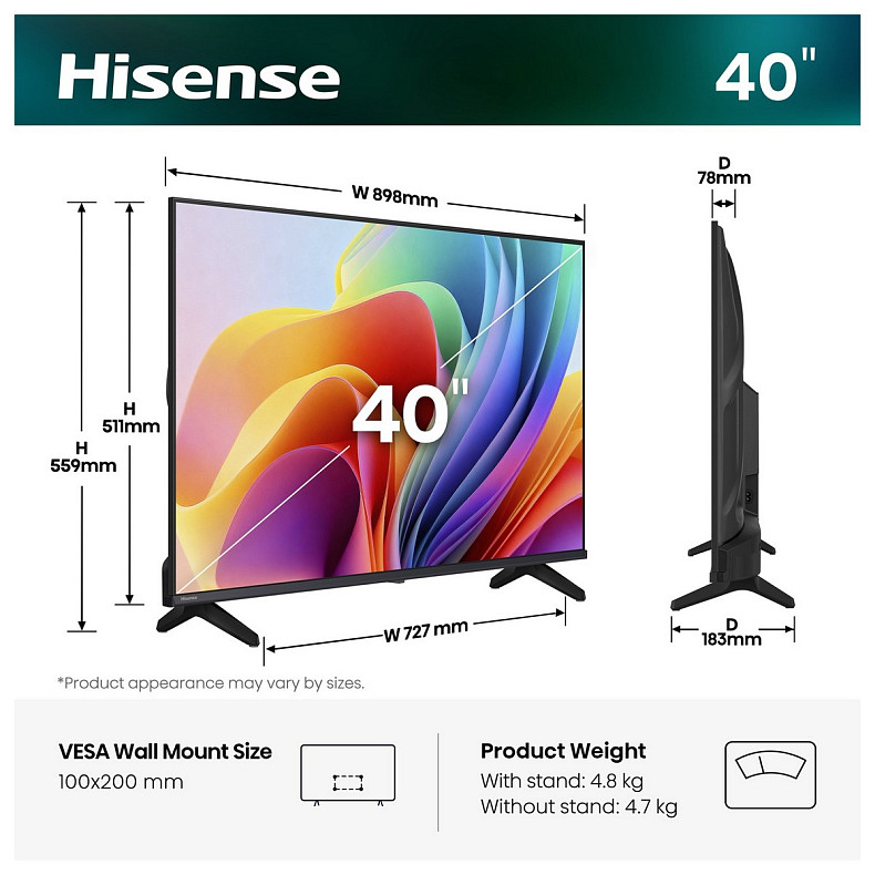 Телевизор HISENSE 40A4S