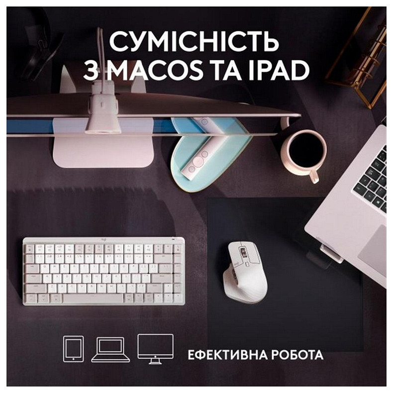 Мишка Bluetooth Logitech MX Master 3S для Mac Pale Grey (910-006572)