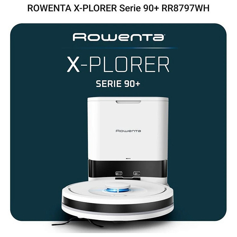 Робот-пилосос Rowenta миючий X-PLORER Serie 90+, 6000ПаВт, h=9.7см, 0.26л, конт пил -0.29л, автон. р