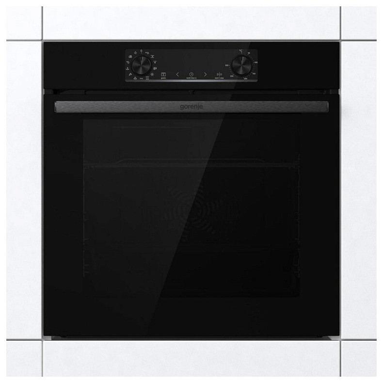 Духова шафа Gorenje електрична, 77л, A+, дисплей, макс.темп.- 300, IconLed, чорний