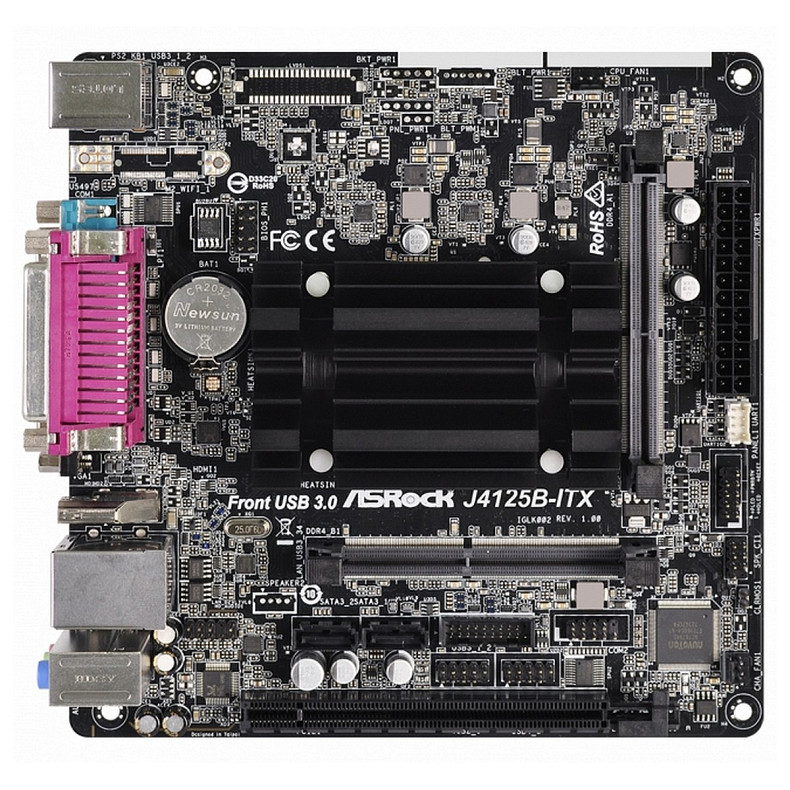 Материнська плата ASRock J4125B-ITX CPU Quad-Core (2.7Hz) 2xDDR4 HDMI D-Sub mITX