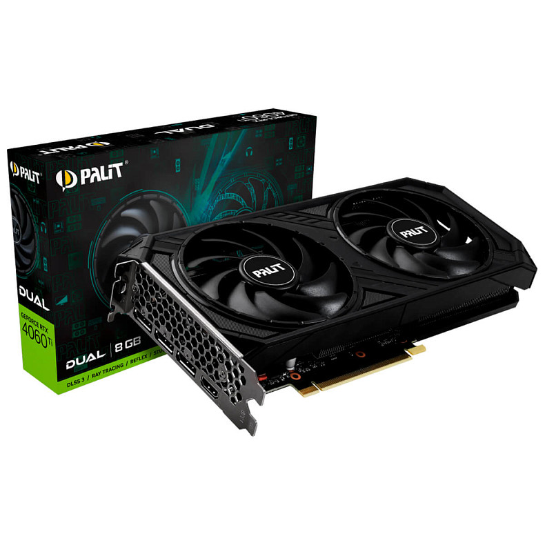 Відеокарта Palit GeForce RTX 4060 Ti 8GB GDDR6 Dual (NE6406T019P1-1060D)