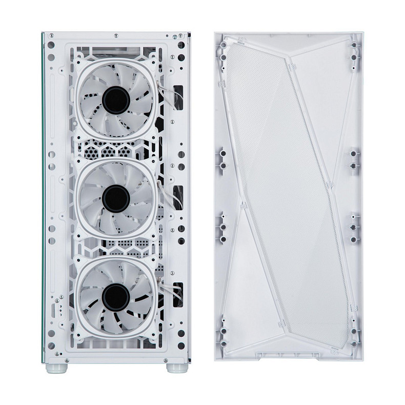 Корпус 2E GAMING Aruba G3313W, без БП 1xUSB3.0, 2xUSB2.0, 5x120мм ARGB, VGA 330мм, LCS ready, HUB, T
