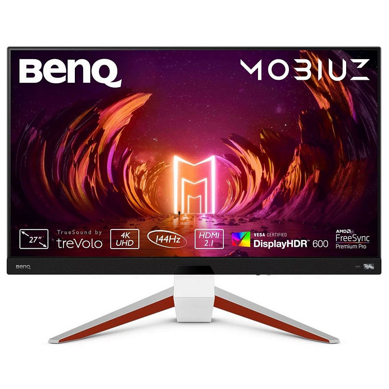Монітор 27" BenQ EX2710U, 4K UHD, IPS, 144Hz, 1 мс, 2хHDMI, DP, USB-hub, HAS, колонки, білий