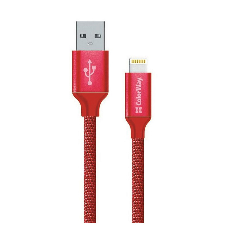 Кабель ColorWay USB-Lihgtning, 1м Red (CW-CBUL004-RD)