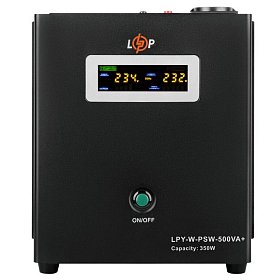 ИБП Logicpower LPY-W-PSW-500VA+(350Вт) 5A/10A с правильной синусоидой 12В, без АКБ