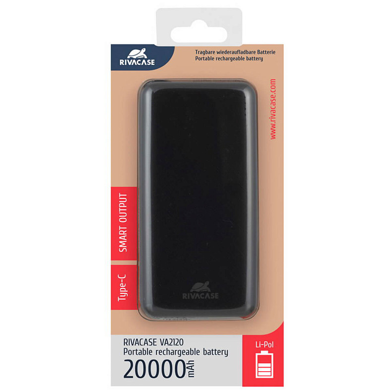 Універсальна мобільна батарея Rivacase Rivapower VA2120 20000mAh Black