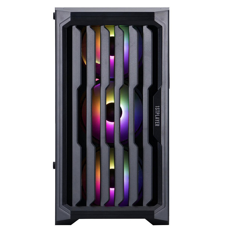 Корпус 1stPlayer H2-BK-4F7 Black без БП