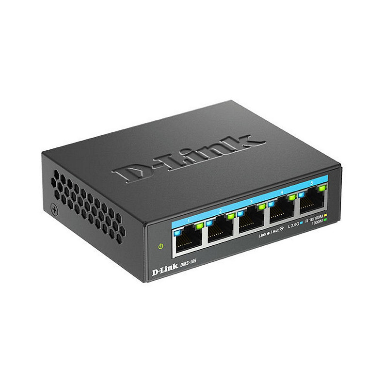 Комутатор D-Link DMS-105 5x2.5GE, Некерований