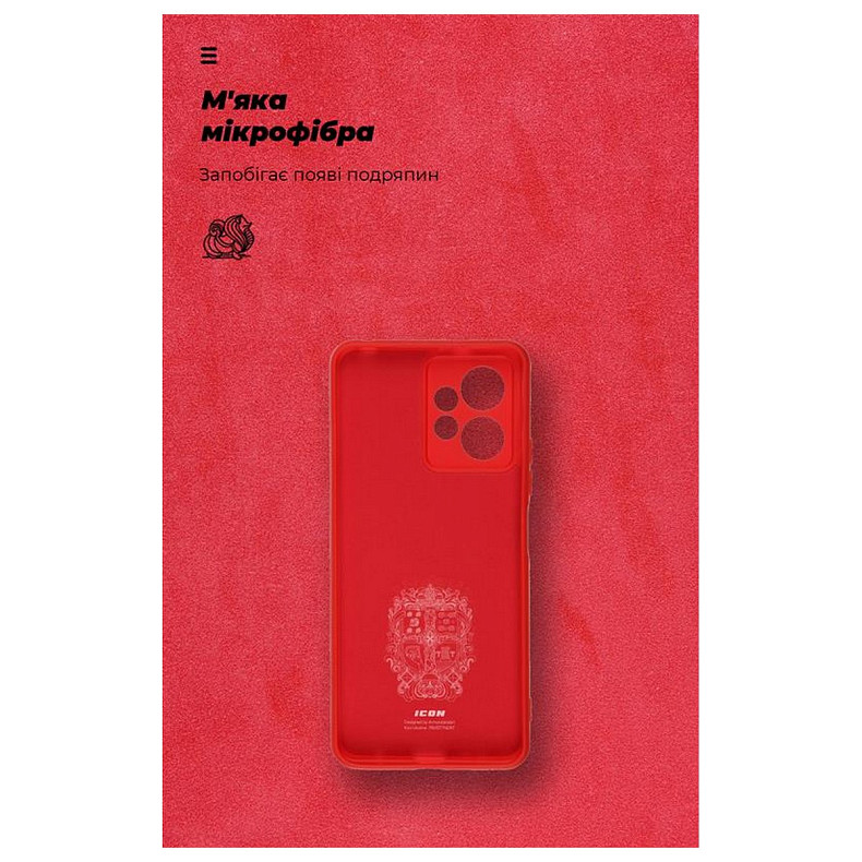 Чехол-накладка Armorstandart Icon для Xiaomi Redmi Note 12 4G Camera cover Red (ARM67703)