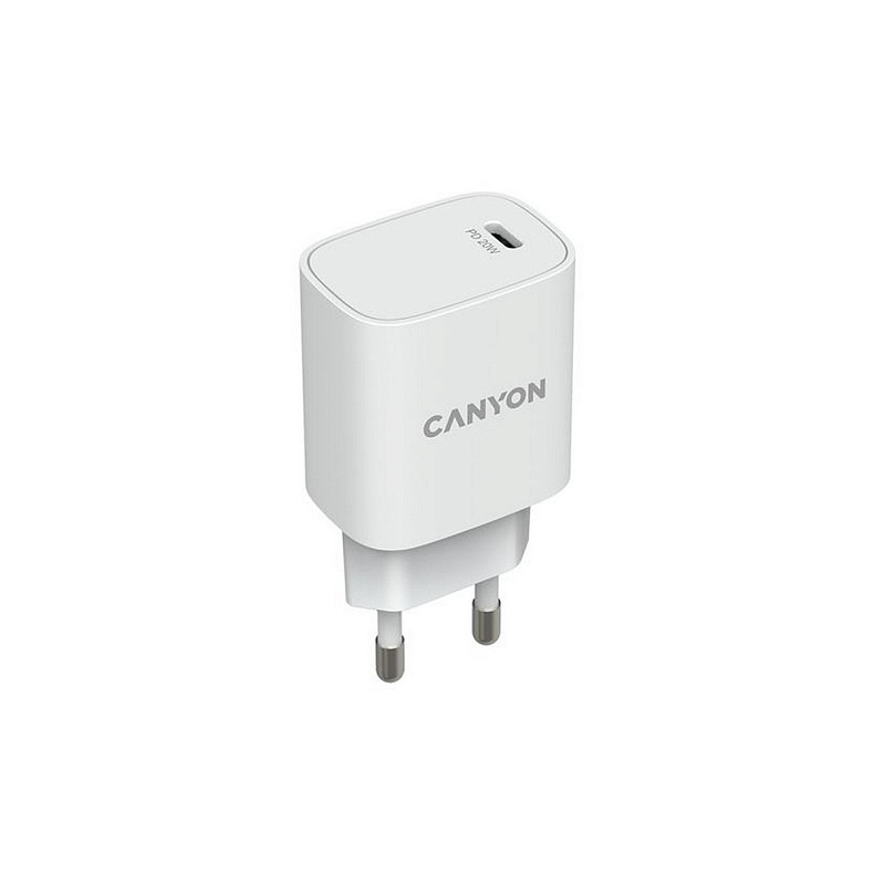 Зарядний пристрій Canyon H-20-02 (1USB, 3A) PD White (CNE-CHA20W02)