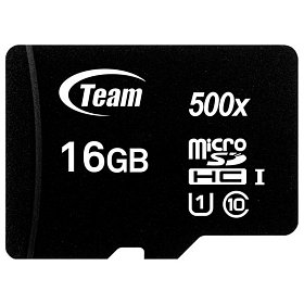 MicroSDHC  16GB UHS-I Class 10 Team Black (TUSDH16GCL10U02)