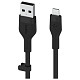 Кабель Belkin USB-A > Lightning, 3м, силиконовый, с клипсой, черный