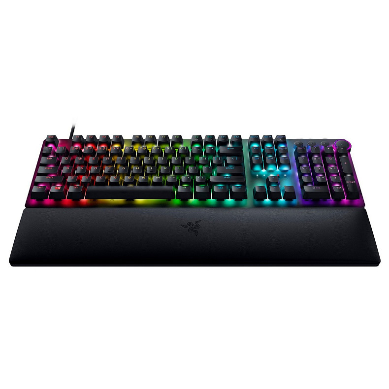 Клавіатура механічна Razer Huntsman V2 108key, Red Switch, USB-A, EN/RU, RGB, чорний