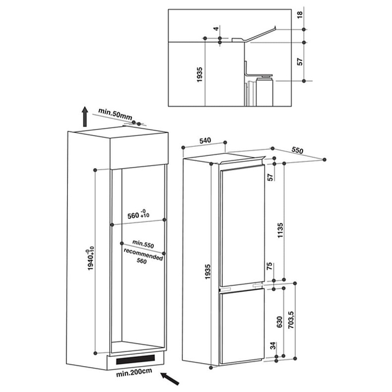 Встроенный холодильник Whirlpool ART 9814/A+ SF