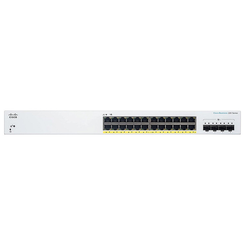 Коммутатор Cisco CBS220 24xGE, PoE, 4x10G SFP+, Smart